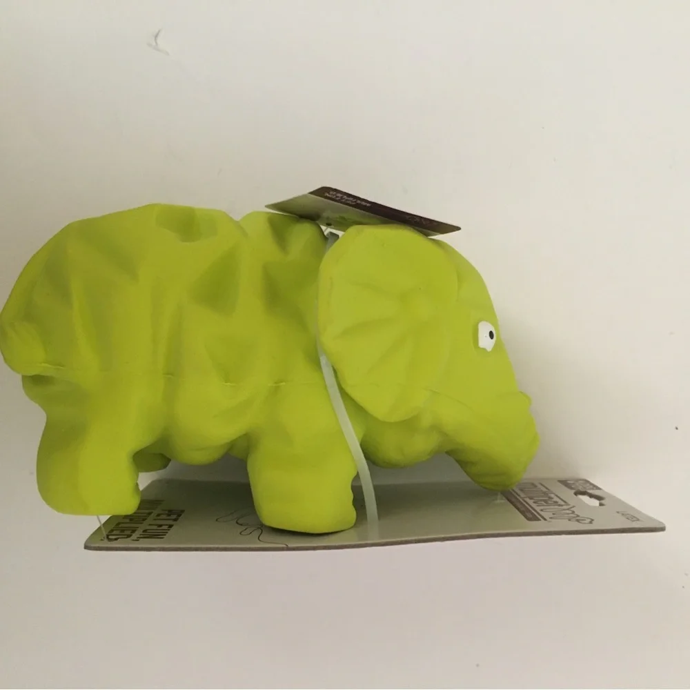 NEW Dog Toy Latex Green Elephant Grunt Noise for Large Pets | Multipet